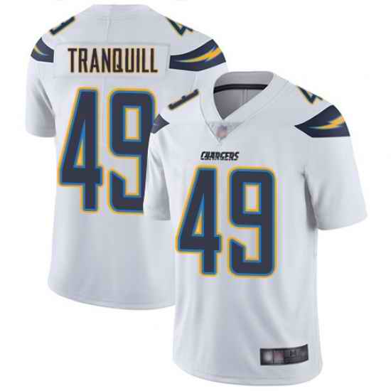 Chargers 49 Drue Tranquill White Men Stitched Football Vapor Untouchable Limited Jersey